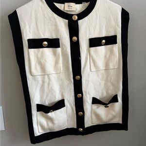 Elle Monochrome Vest with Gold Accents